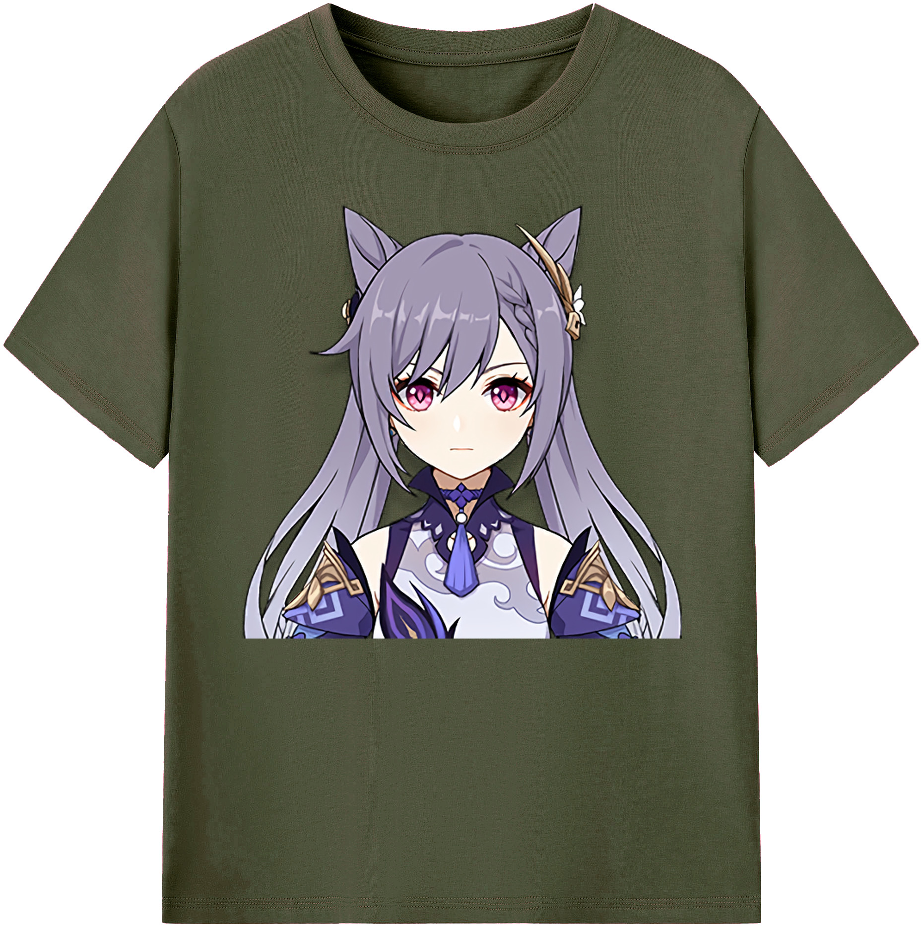 げんし神 刻晴 こくせい genshin Kokusei 綿100％ メンズ半袖Tシャツ｜肌触りやわらか＆通気性